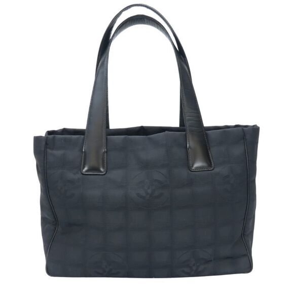 CHANEL Black Leather Logo Tote Bag - Picture 1 of 11